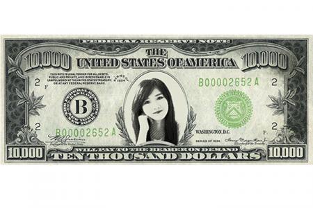 Print photo on the dollar bill