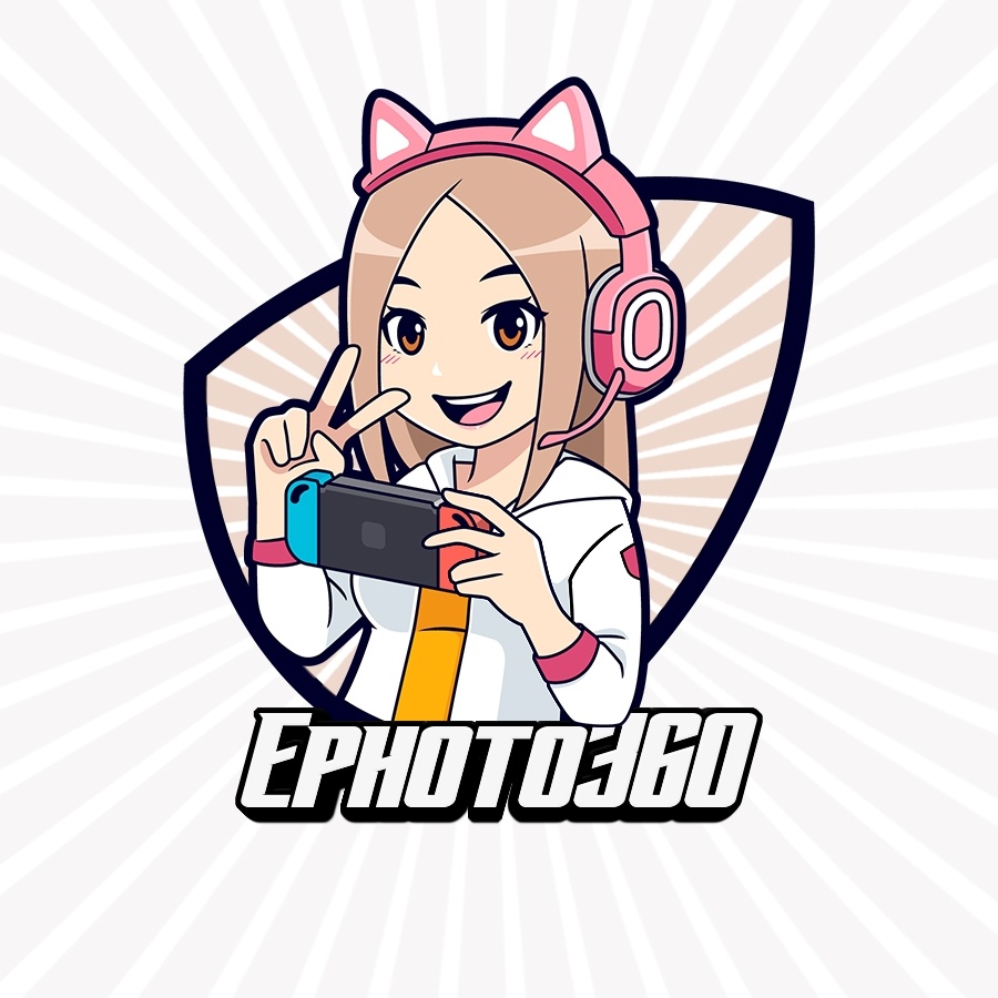 Girl from future as a gaming logo on white Vector Image