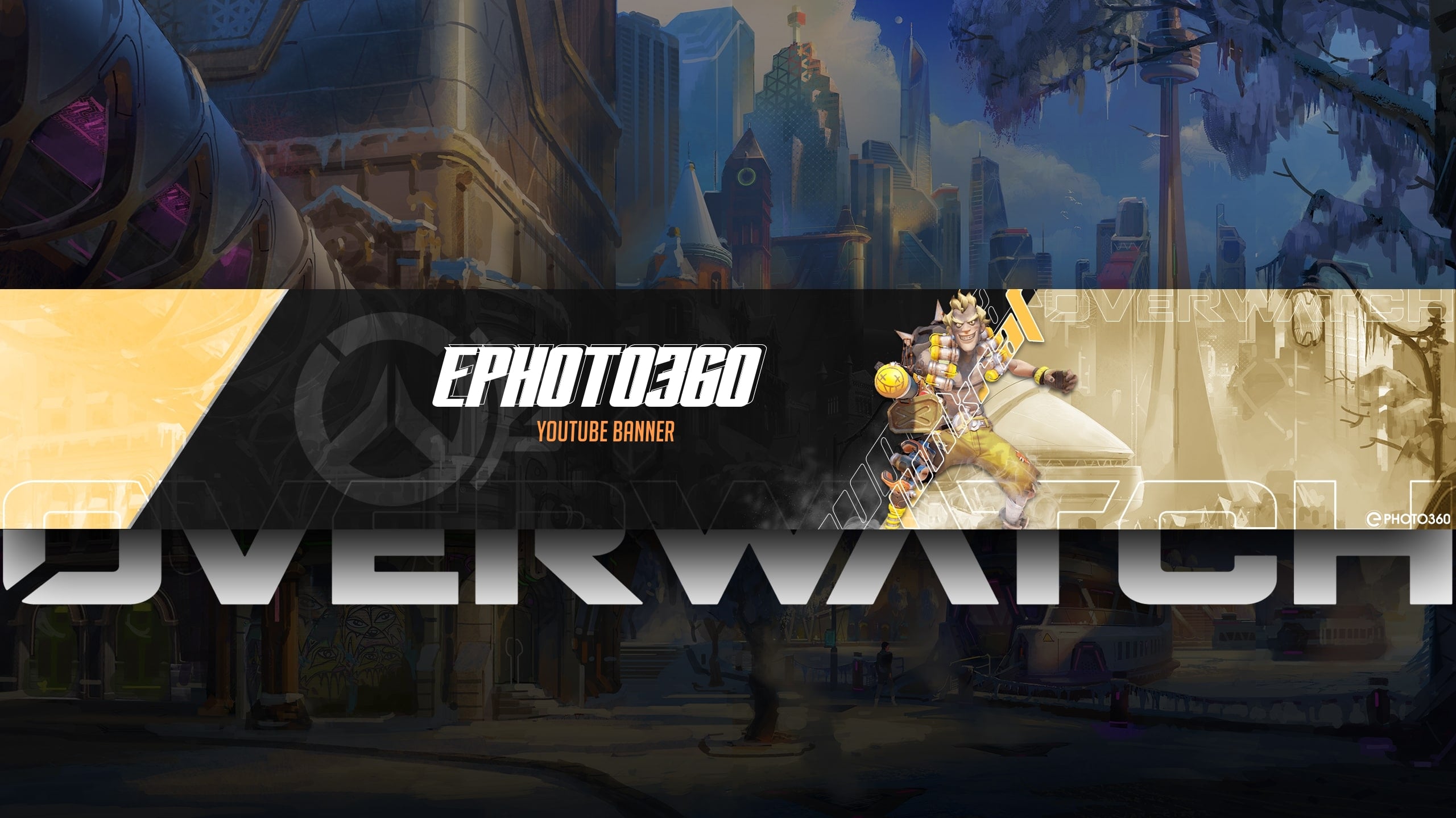 Create Overwatch 2 banner for the online Youtube channel, image size:2560x1440