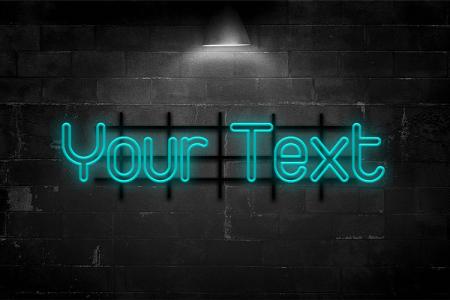 Blue neon text effect