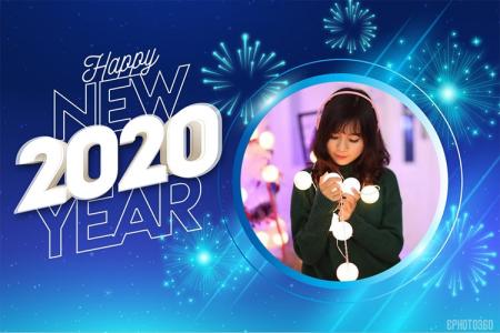 Happy New Year 2020 Party Champagne Photo Frame