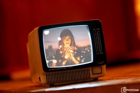 Cinemagraph of vintage television