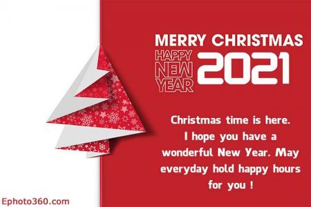 Card Merry Christmas and New  Year 2021