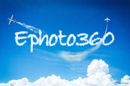 Create a cloud text effect in the sky