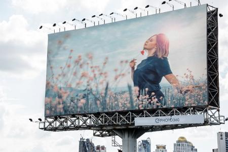 Create outdoor billboard photo frame