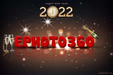Happy New Year 2022 Greeting Card Text