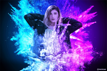 Colorful artistic light dust effect