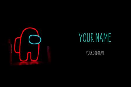 Create a banner game Among Us with your name