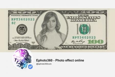 Make 100 Dollars Facebook cover photo with your photo