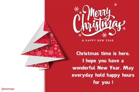 Card Merry Christmas and New  Year