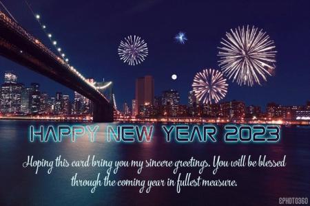 Firework New year GIFs Card With Wishes Maker
