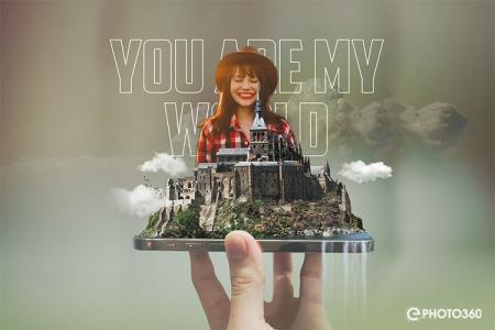 Create a 3D castle pop out mobile photo effect