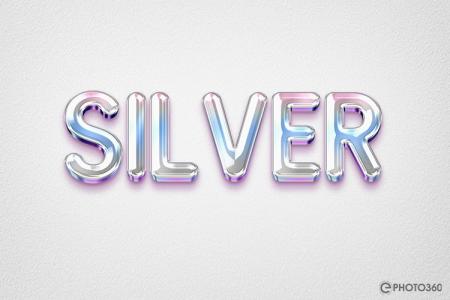 Create glossy silver 3D text effect online