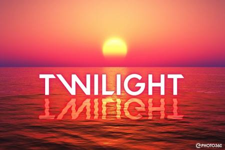 Create sunset light text effects online