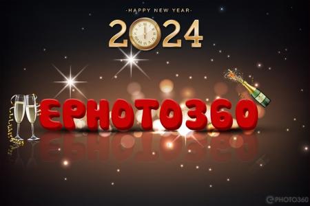 Happy New Year 2024 Greeting Card Text
