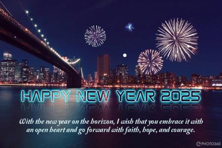 Firework New year GIFs Card With Wishes Maker