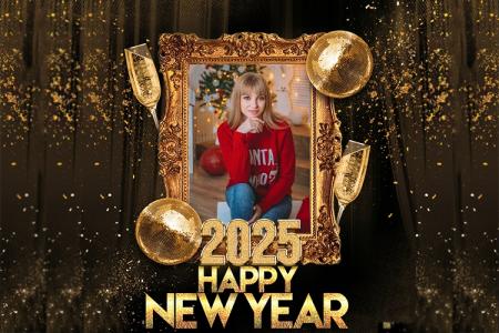 Luxury New Year Photo Frame 2025 Free Download