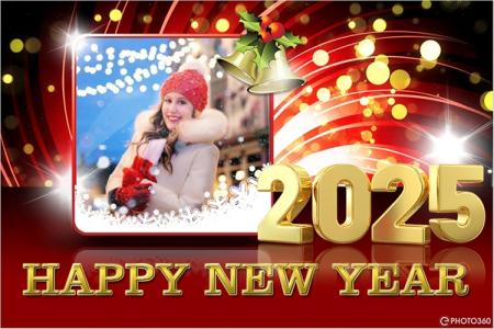 Photo frame happy new year 2025