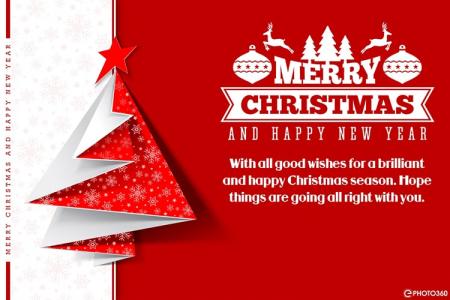 Card Merry Christmas and New  Year