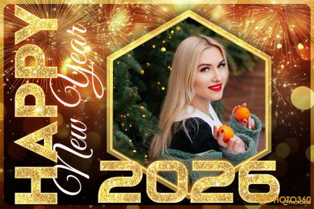 Create New Year fireworks photo frames 2026