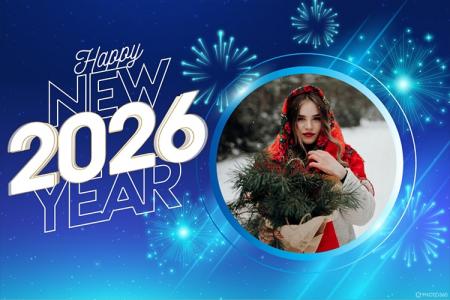 Create a New Year fireworks photo frame 2026