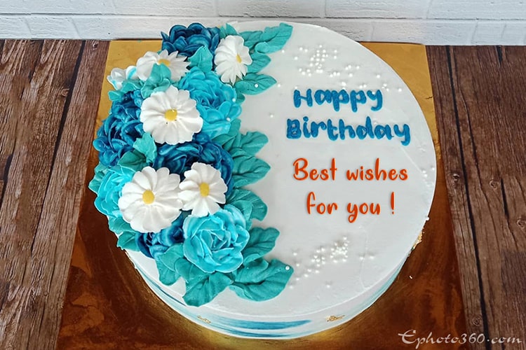 Amazing Flower Birthday Cake With Name Generator