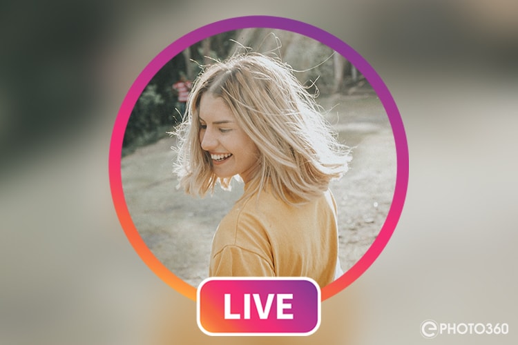Instagram gradient circle profile frame live streaming