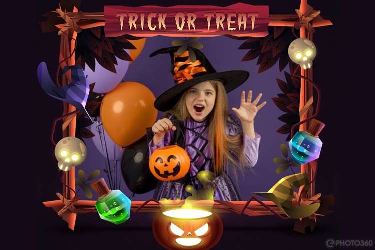 Trick Or Treat Picture Frame Halloween Maker Online
