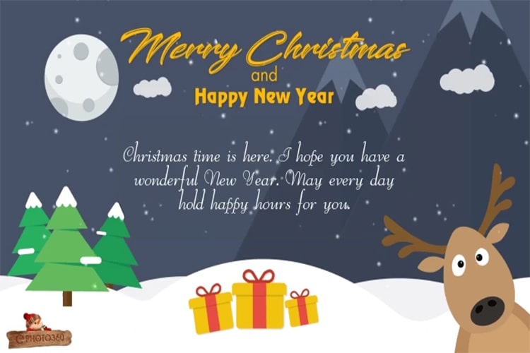 Christmas and new year greeting card video online