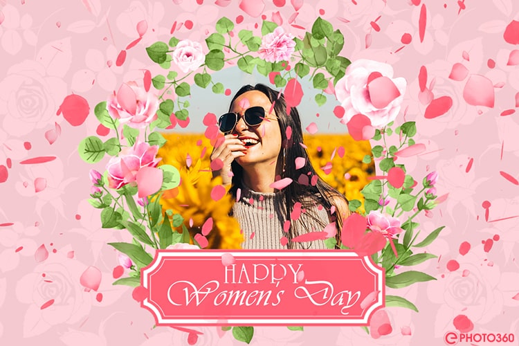 Create March 8 Women's Day video card with your photo