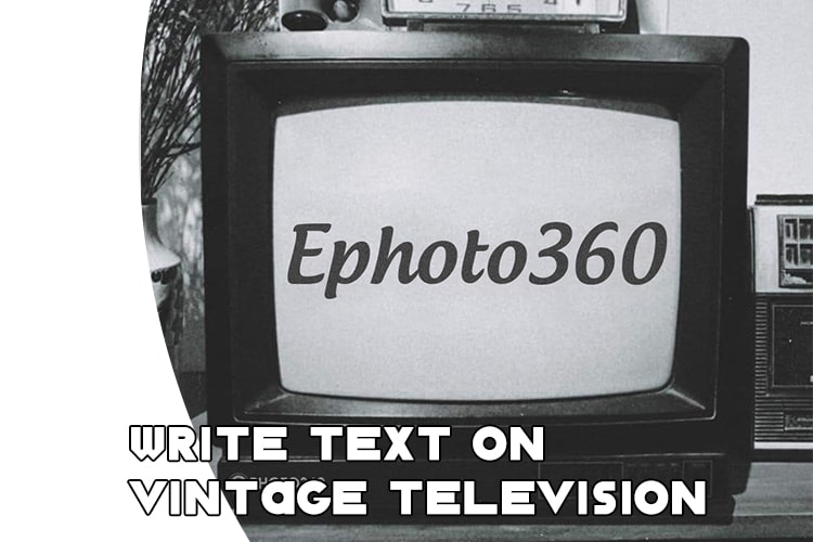 Write text on vintage television online