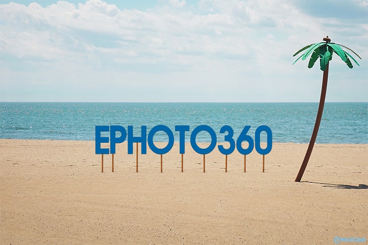 Create 3D text effect on the beach online