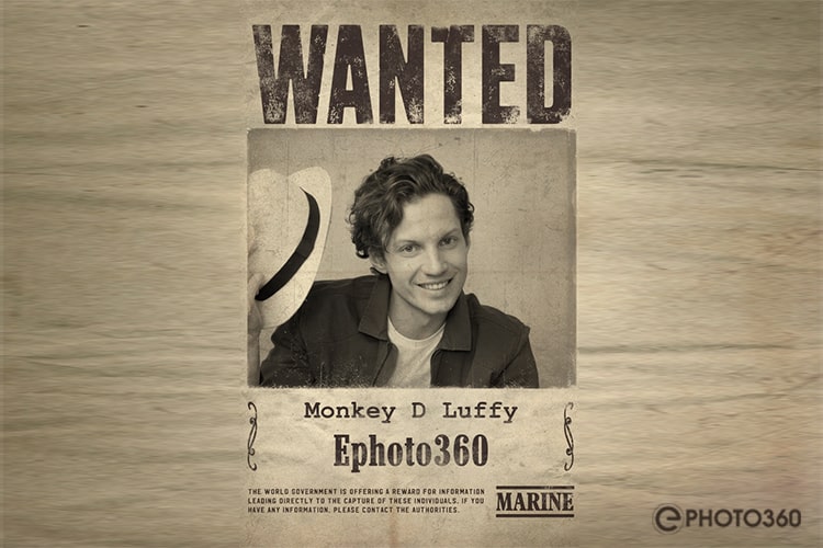 Create a wanted poster for One Piece live-action