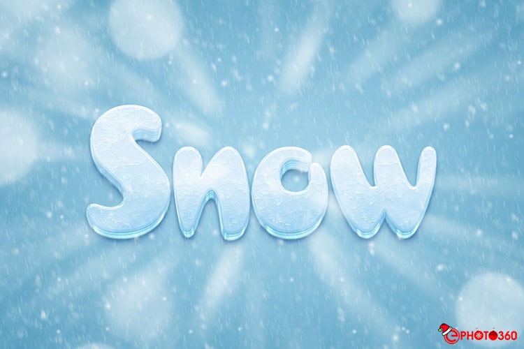 Create a beautiful 3D Christmas snow text effect