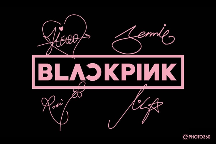 Create a BLACKPINK style logo with members' signatures
