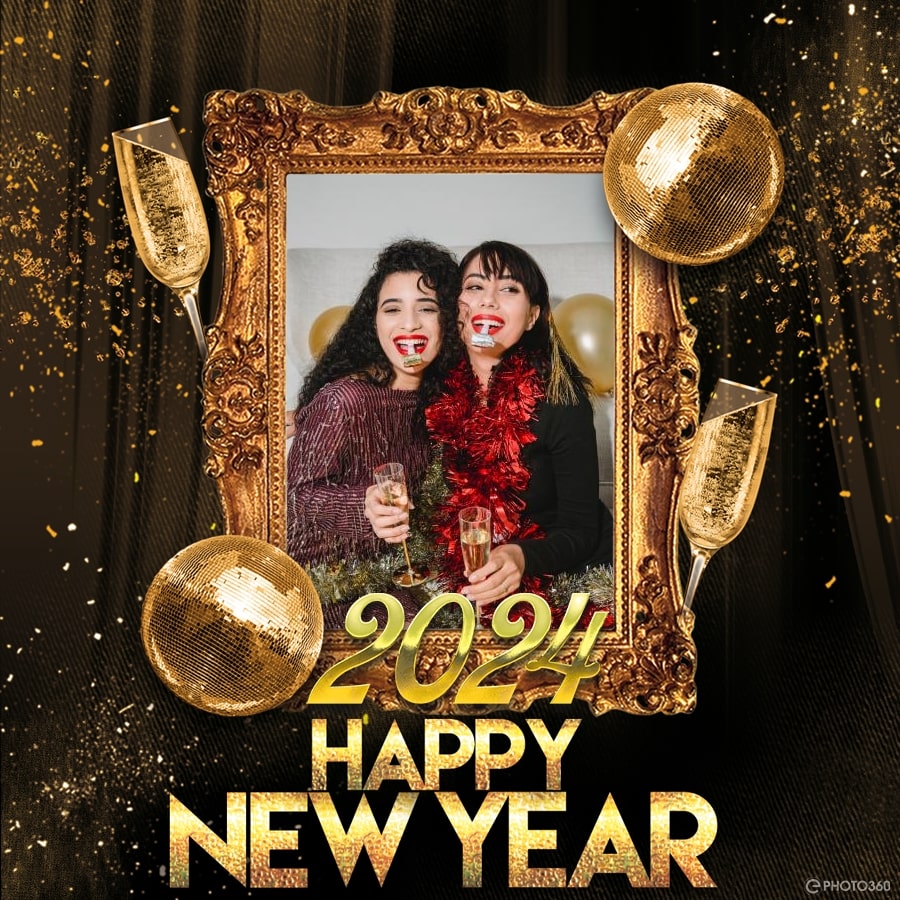 Luxury New Year Photo Frame 2024 Free Download  7498f 