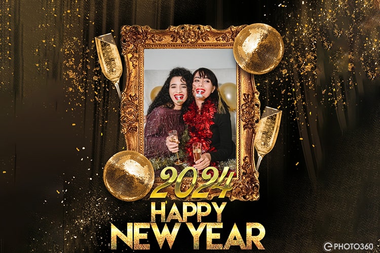Luxury New Year Photo Frame 2024 Free Download