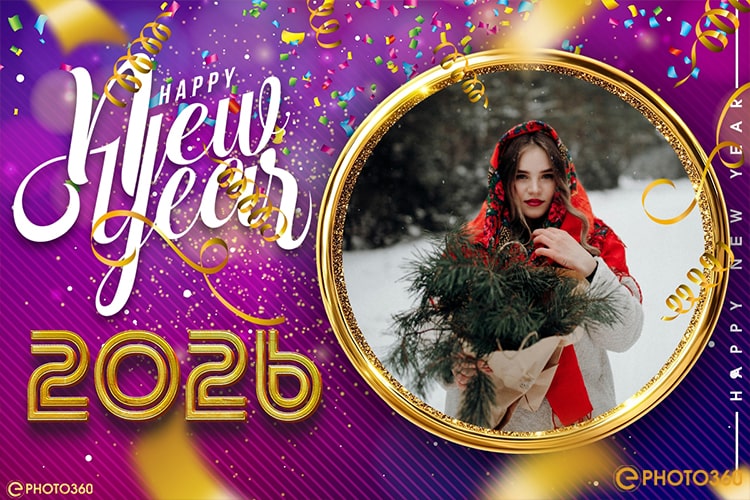 Create glittering 2026 new year photo frames