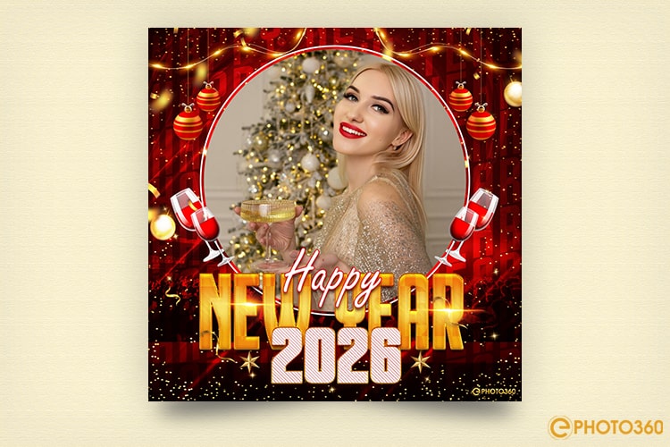 Create New Year photo frames - Happy New Year 2026